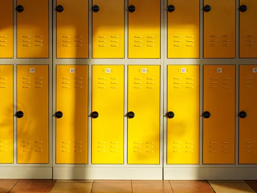 Yellow School Lockers