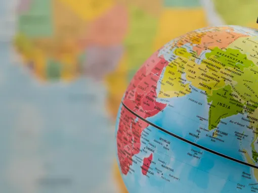 Globe and map