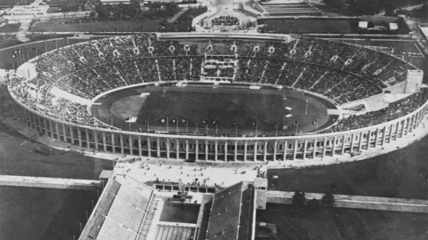 Berlin Olympics Stadium in 1936 shot from above