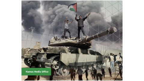 Overturned tank imagery